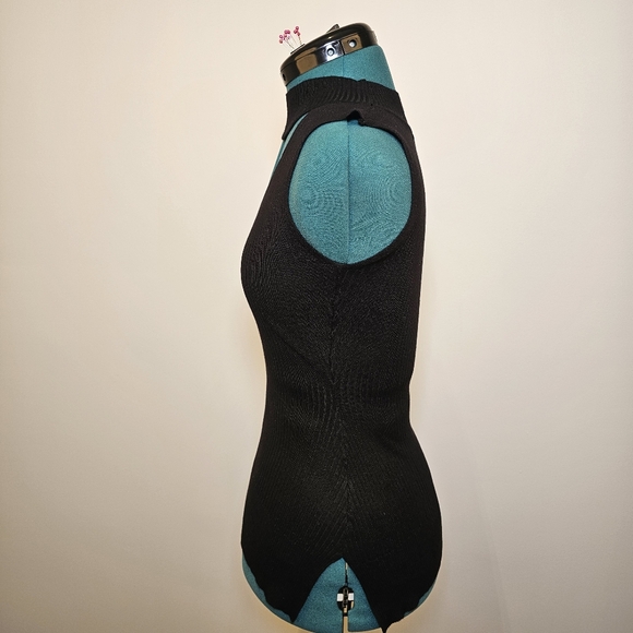 LU❤️NYC black rayon ribbed knit sleeveless long top size S US - Picture 3 of 7